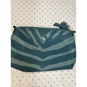 Coach Getaway Zebra Print Mini Cosmetic Pouch Green Teal